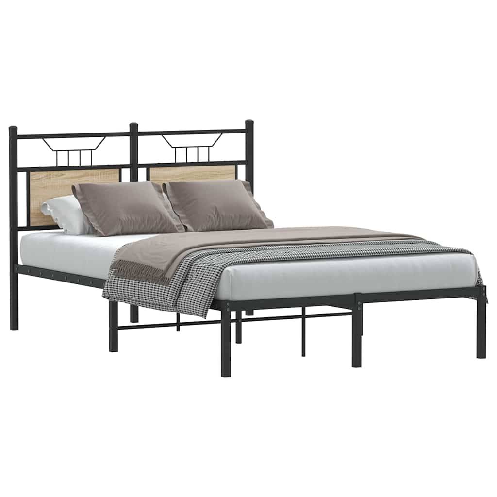 vidaXL Bettgestell ohne Matratze Sonoma-Eiche 120x190 cm Holzwerkstoff