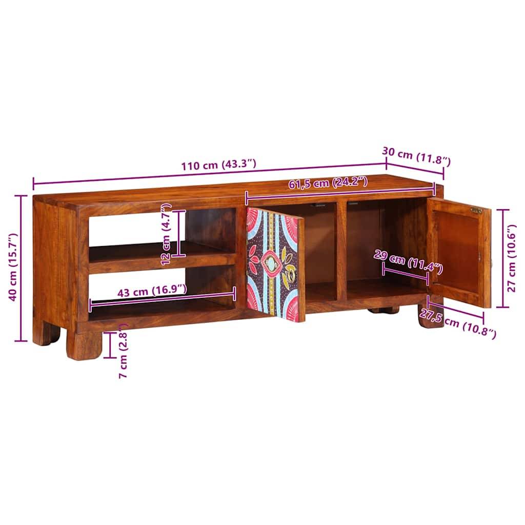 vidaXL TV-Schrank Mehrfarbig 110x30x40 cm Massivholz Akazie