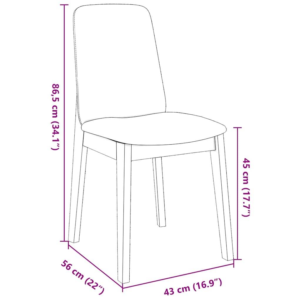 vidaXL Esszimmerstühle mit Kissen 2 Stk. Massivholz Gummibaum