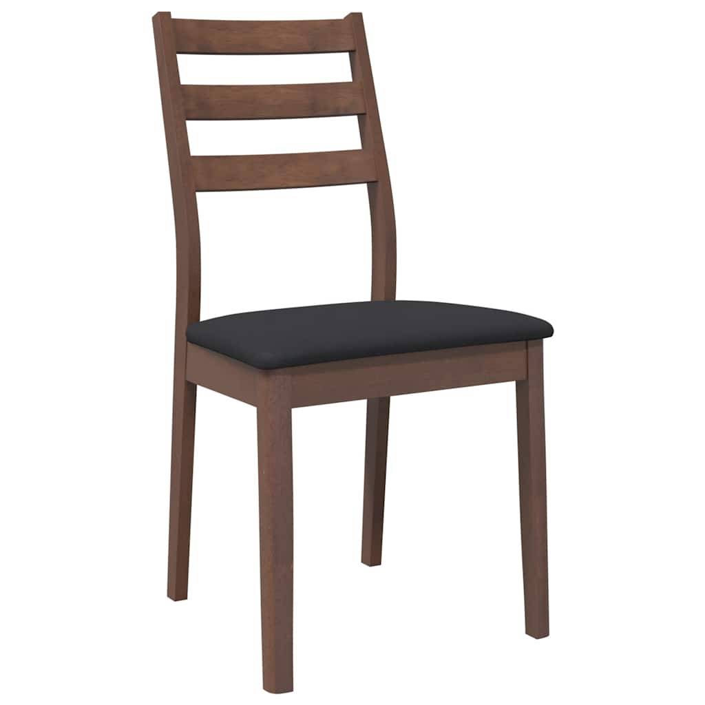 vidaXL Esszimmerstühle mit Kissen 2 Stk. Braun Massivholz Gummibaum