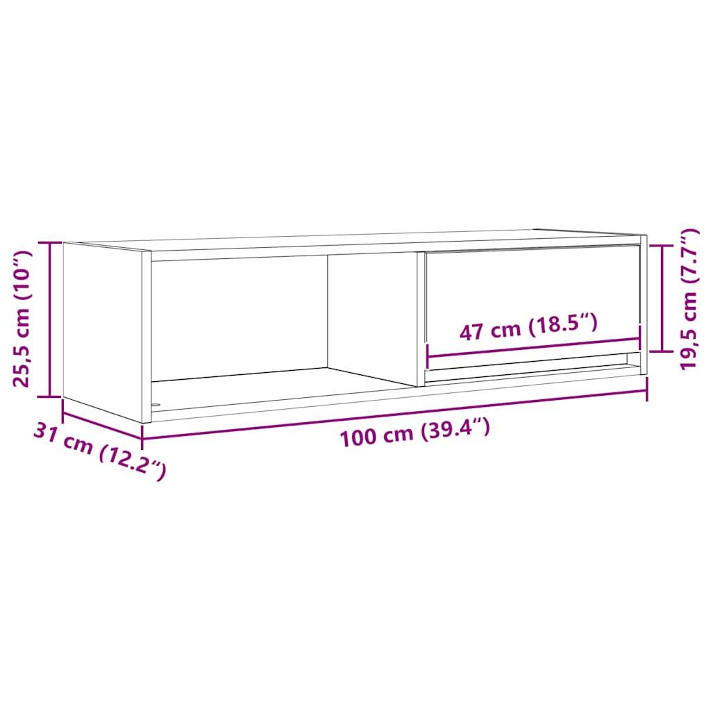 vidaXL TV-Schränke 2 Stk. Betongrau 100x31x25,5 cm Holzwerkstoff