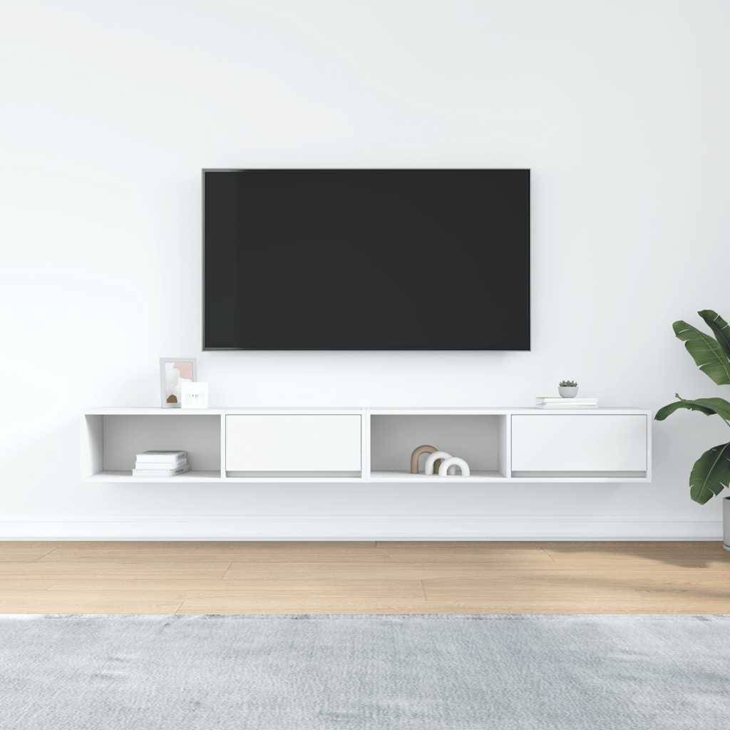 vidaXL TV-Schränke 2 Stk. Weiß 100x31x25,5 cm Holzwerkstoff