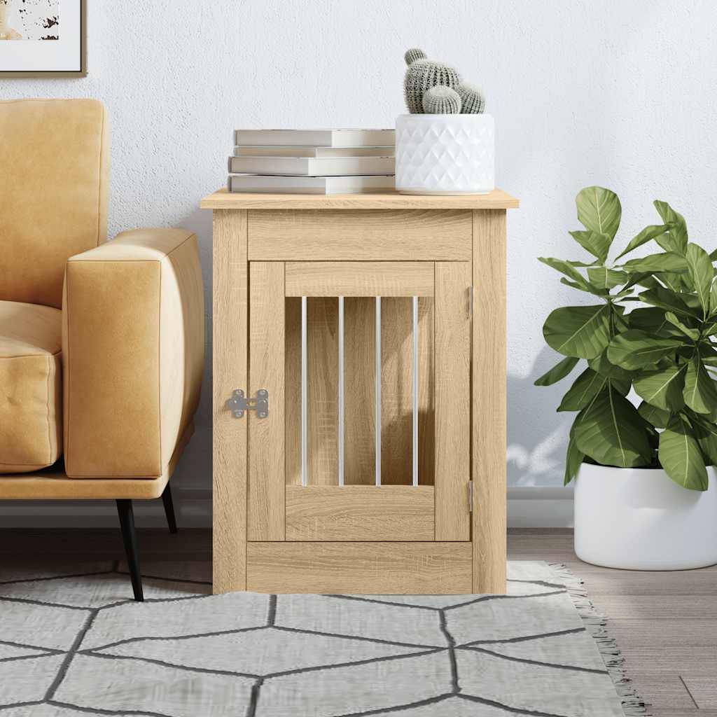 vidaXL Hundekäfig im Möbelstil Sonoma-Eiche 55x80x68 cm Holzwerkstoff