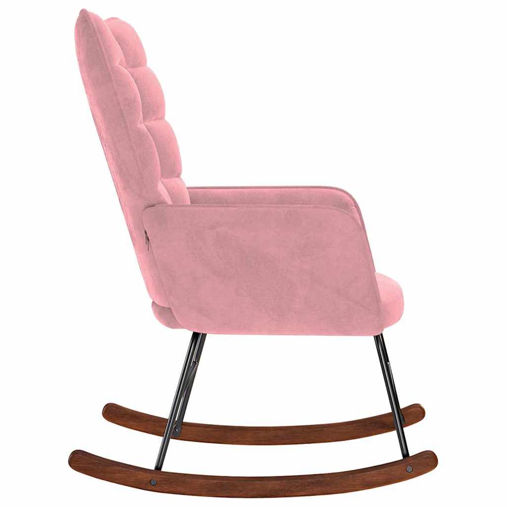 vidaXL Schaukelstuhl Rosa Samt