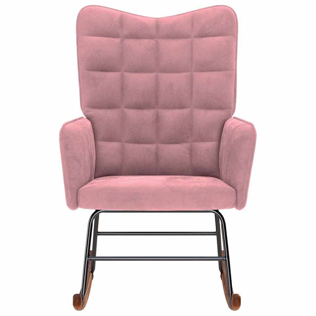 vidaXL Schaukelstuhl Rosa Samt