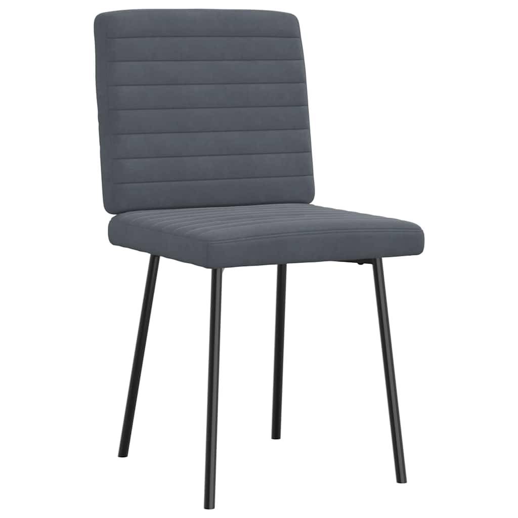 vidaXL Esszimmerstühle 4 Stk. Dunkelgrau Samt