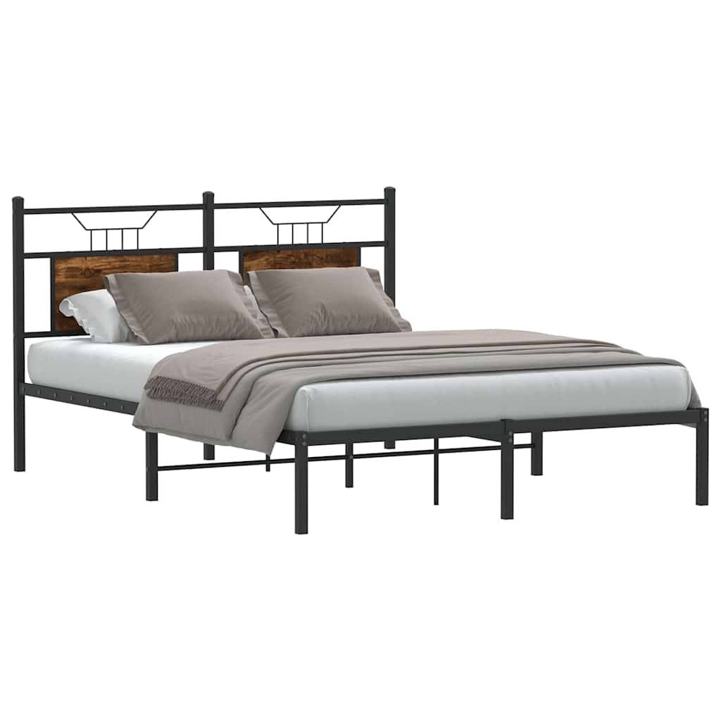 vidaXL Bettgestell ohne Matratze Räuchereiche 150x200 cm Holzwerkstoff