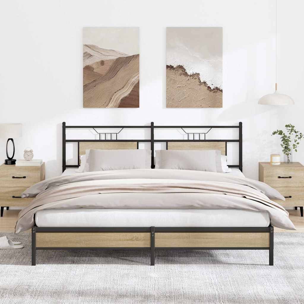 vidaXL Bettgestell ohne Matratze Sonoma-Eiche 183x203 cm Holzwerkstoff