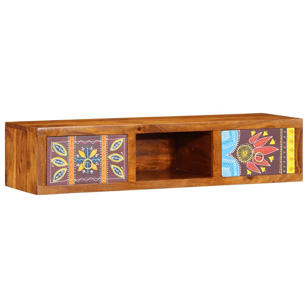 vidaXL TV-Wandschrank Mehrfarbig 100x30x22 cm Massivholz Akazie