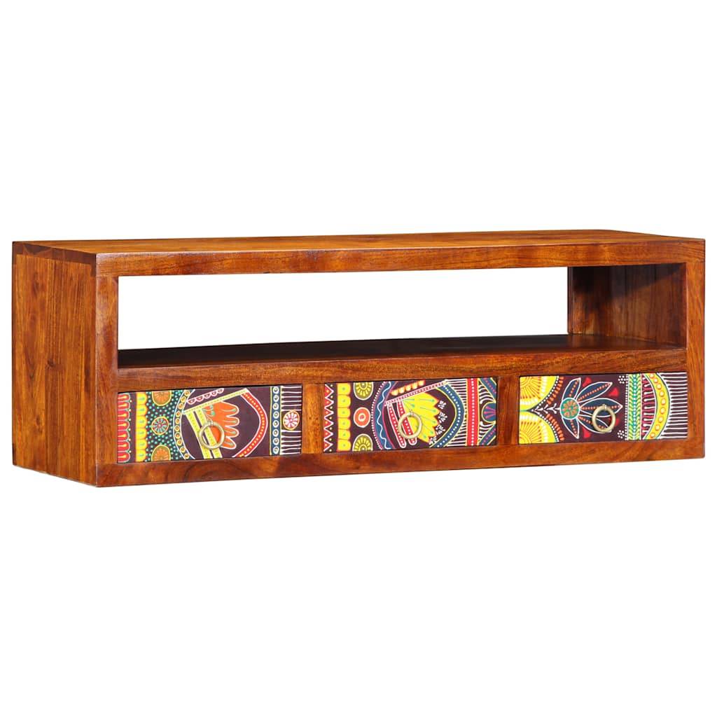 vidaXL TV-Wandschrank Mehrfarbig 90x30x30 cm Massivholz Akazie