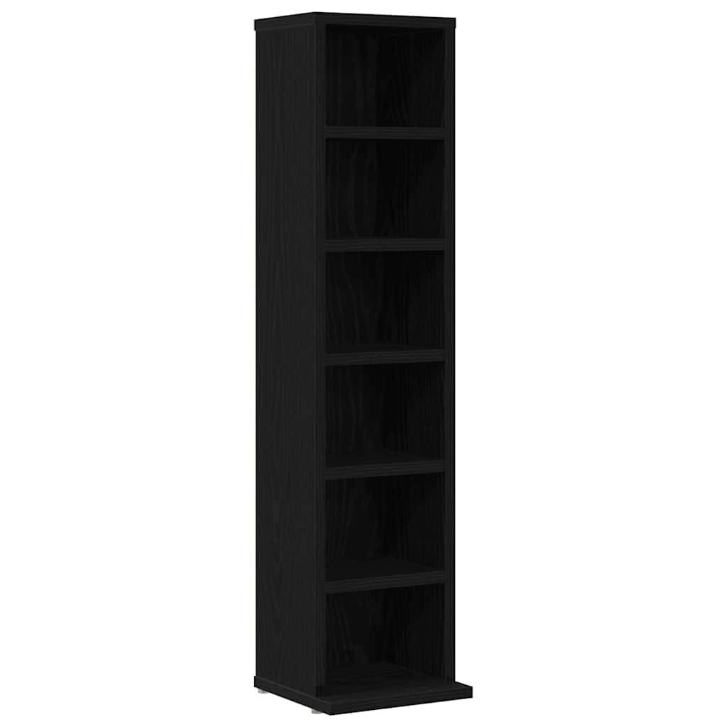 vidaXL CD-Schrank Schwarz Eichen-Optik 21x20x88 cm Holzwerkstoff