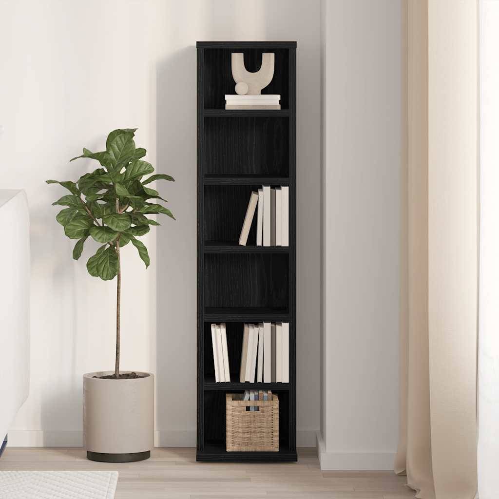 vidaXL CD-Schrank Schwarz Eichen-Optik 21x20x88 cm Holzwerkstoff