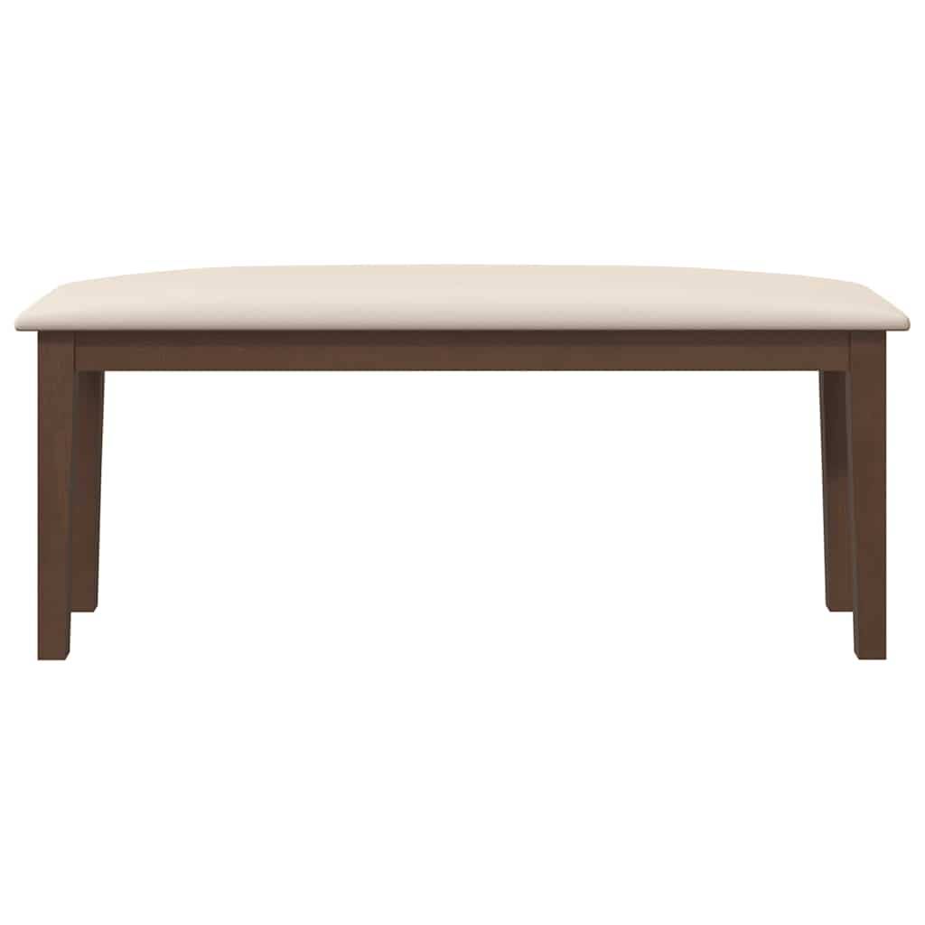 vidaXL Bank 110 cm Braun Massivholz Gummibaum