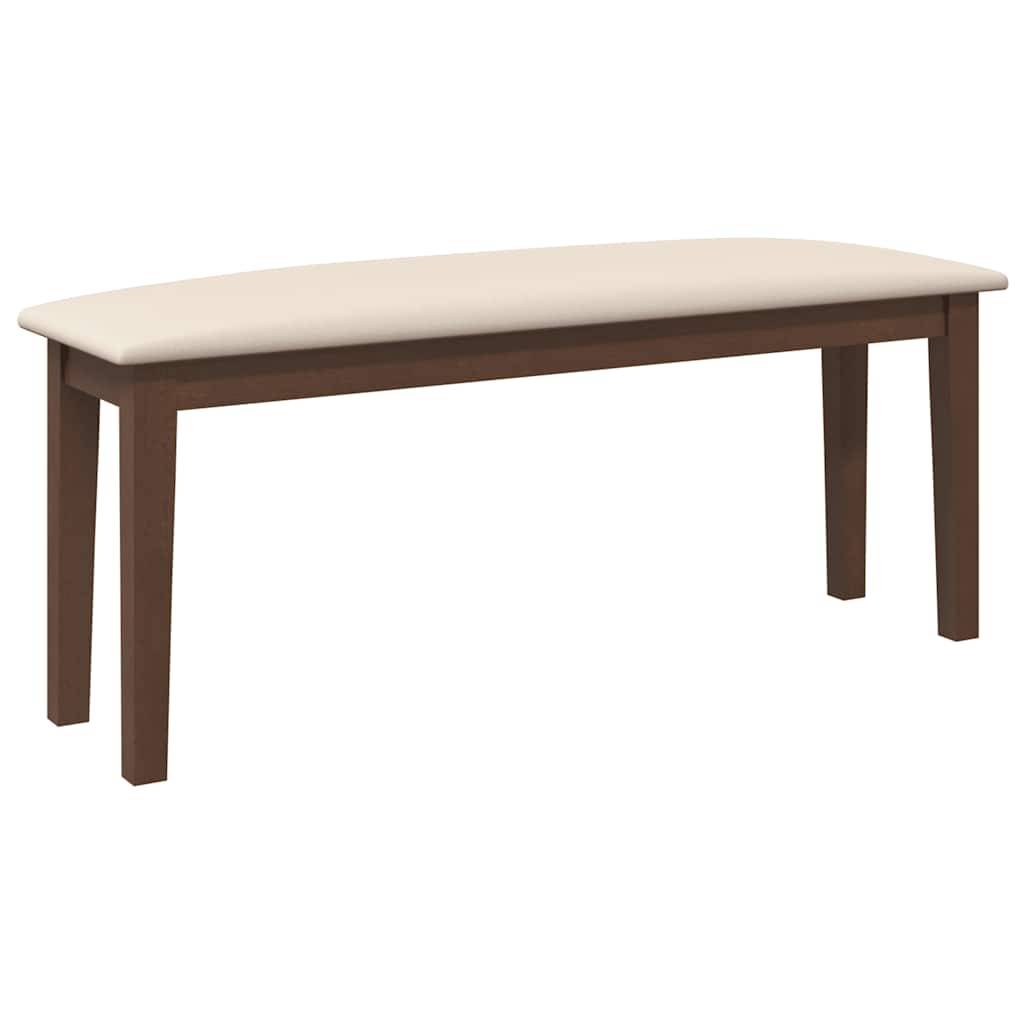 vidaXL Bank 110 cm Braun Massivholz Gummibaum