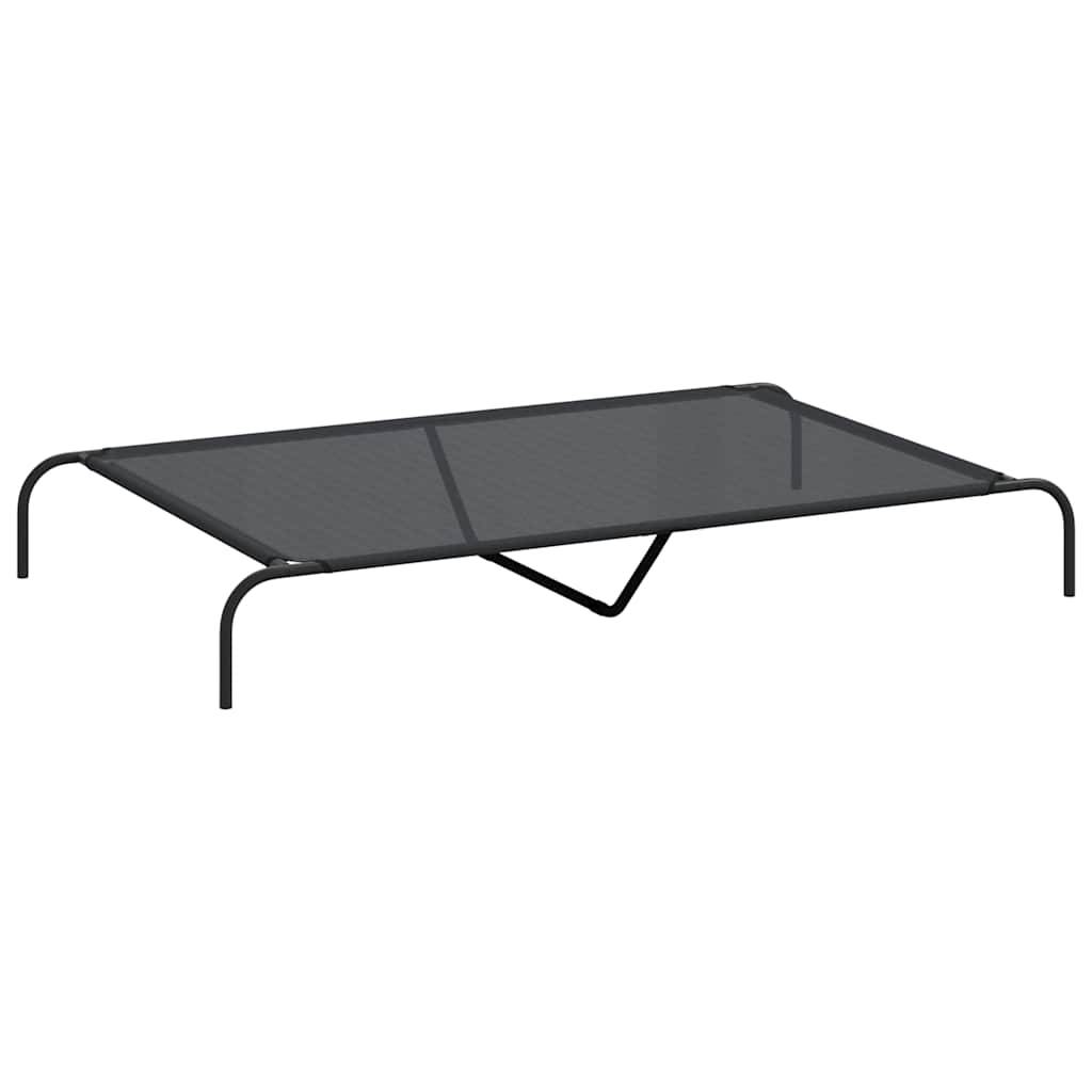 vidaXL Hundebett Erhöht Schwarz 150x90x20 cm Textilene und Stahl