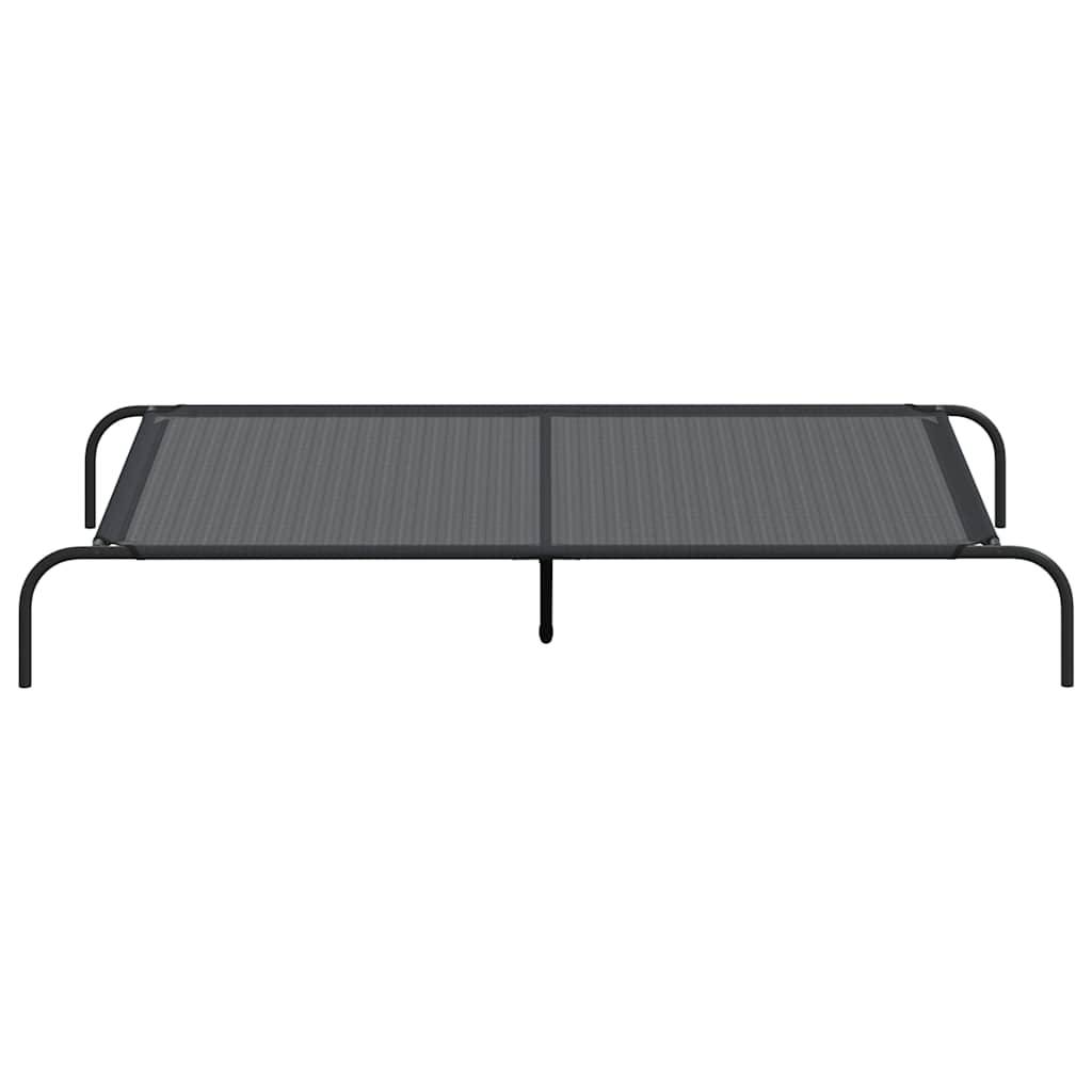 vidaXL Hundebett Erhöht Schwarz 150x90x20 cm Textilene und Stahl
