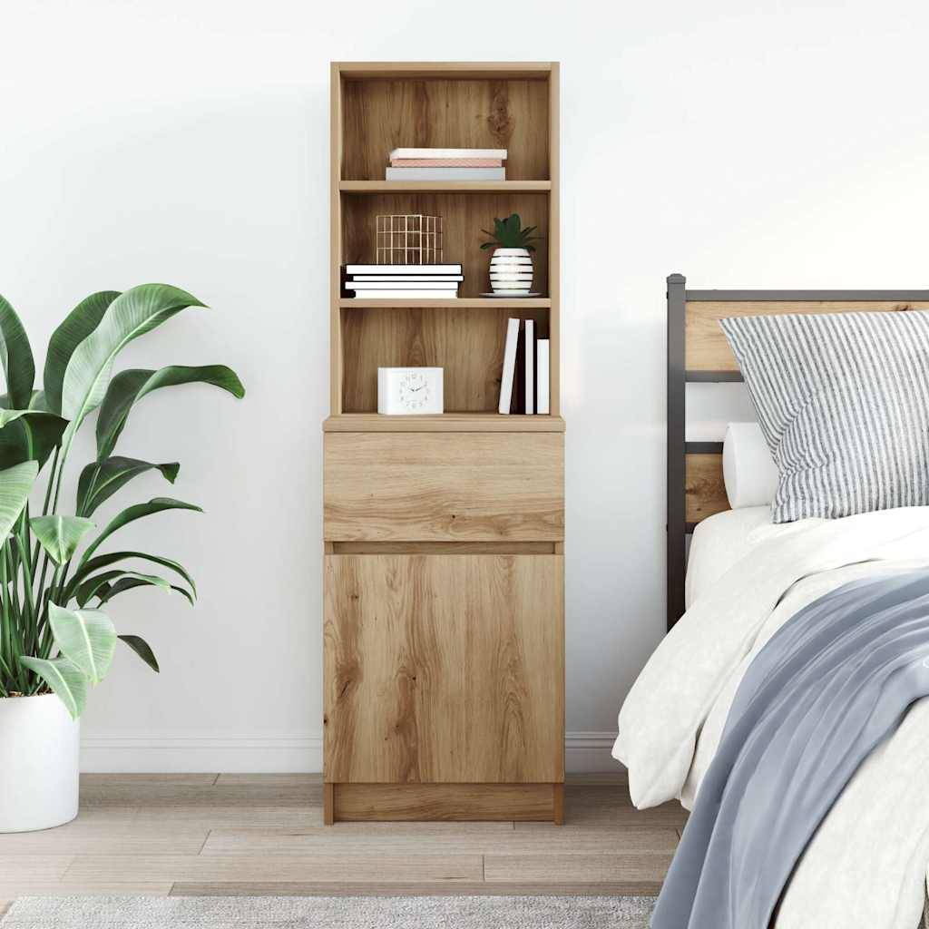 vidaXL Nachttisch Artisan-Eiche 39x35x125 cm Holzwerkstoff
