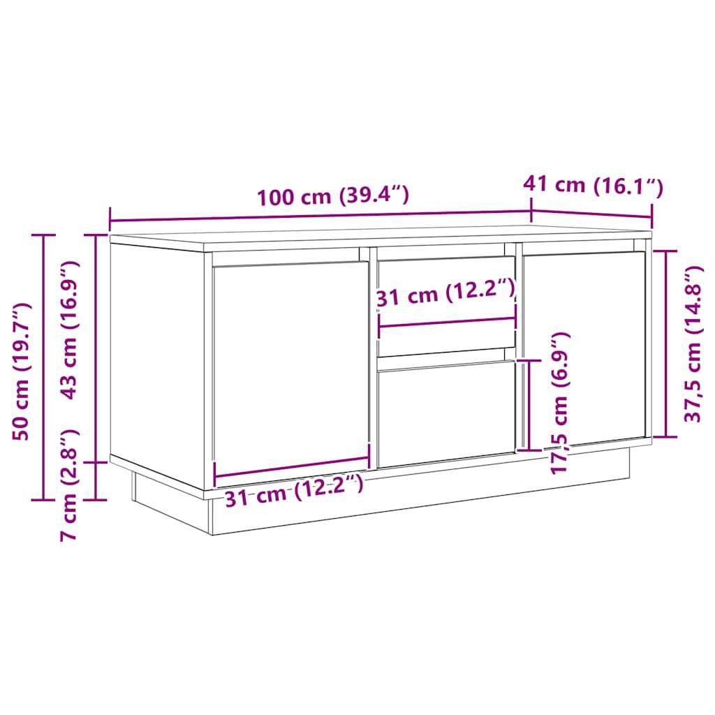 vidaXL TV-Schrank mit LED-Leuchten Altholz-Optik 100x41x50 cm