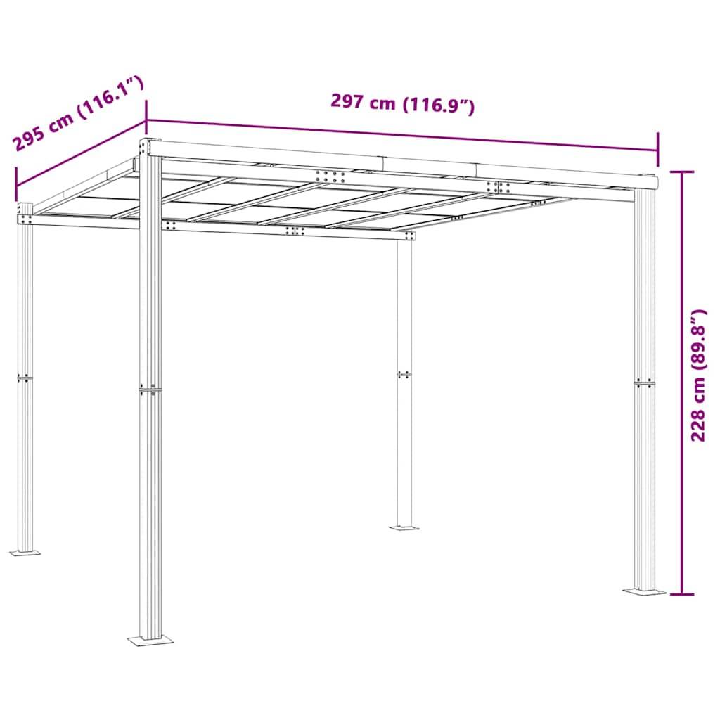 vidaXL Gartenpavillon Anthrazit 3x3 m Aluminium