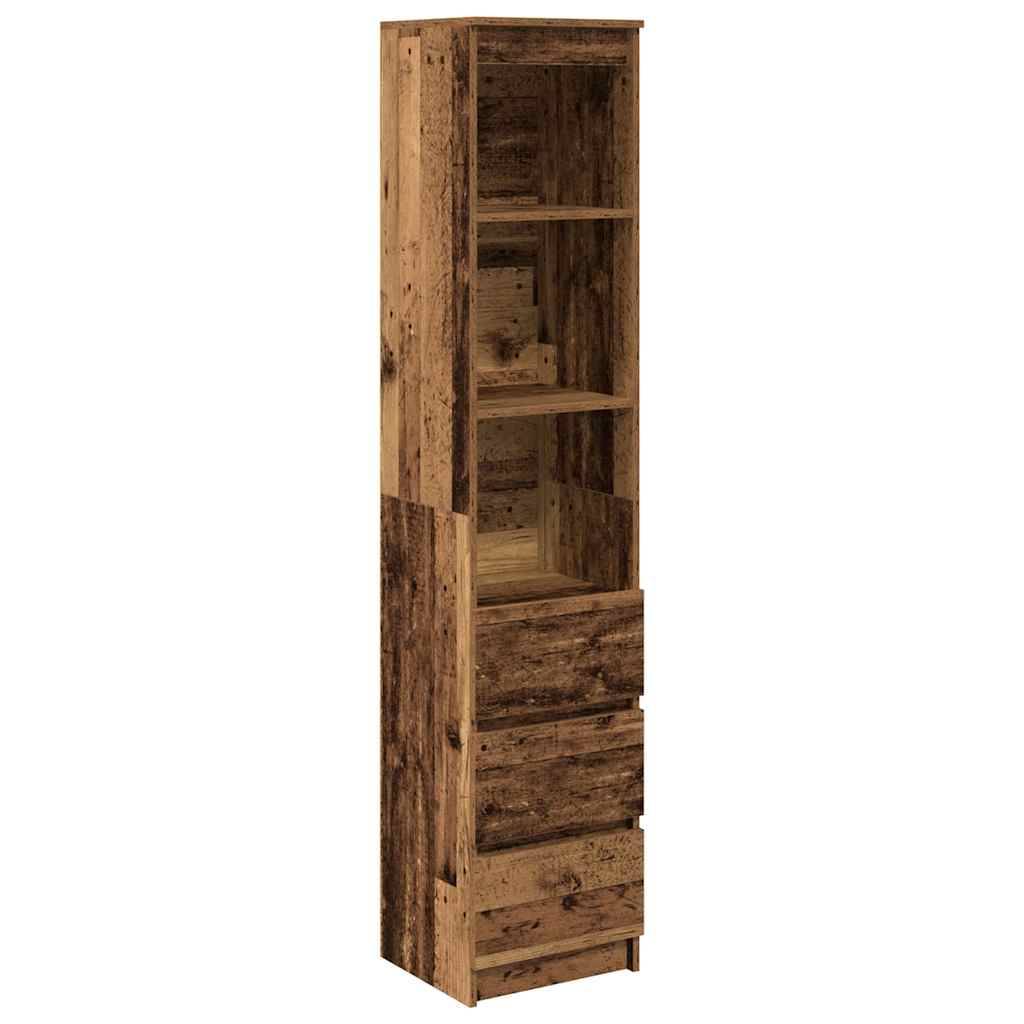 vidaXL Highboard Altholz-Optik 37,5x35x180 cm Holzwerkstoff