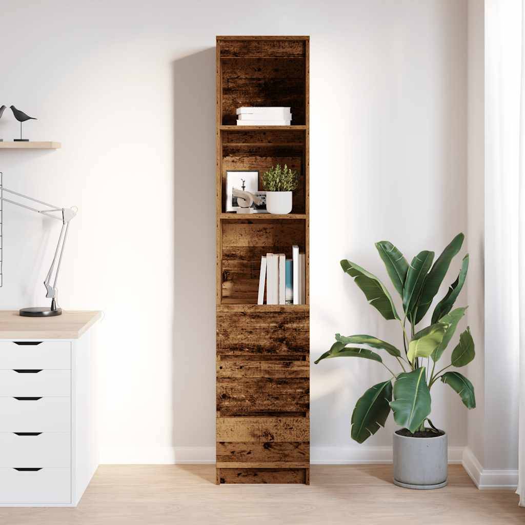 vidaXL Highboard Altholz-Optik 37,5x35x180 cm Holzwerkstoff