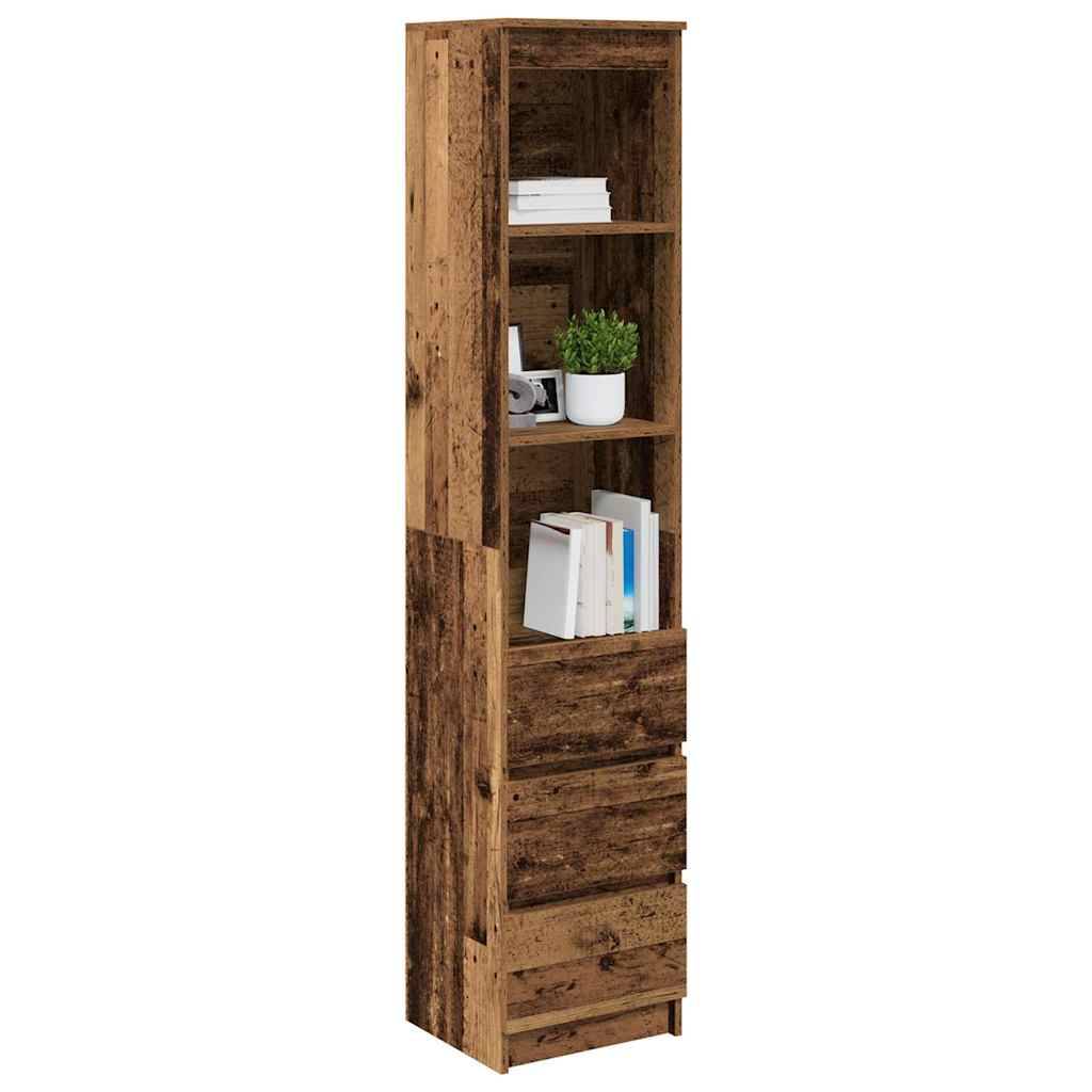 vidaXL Highboard Altholz-Optik 37,5x35x180 cm Holzwerkstoff