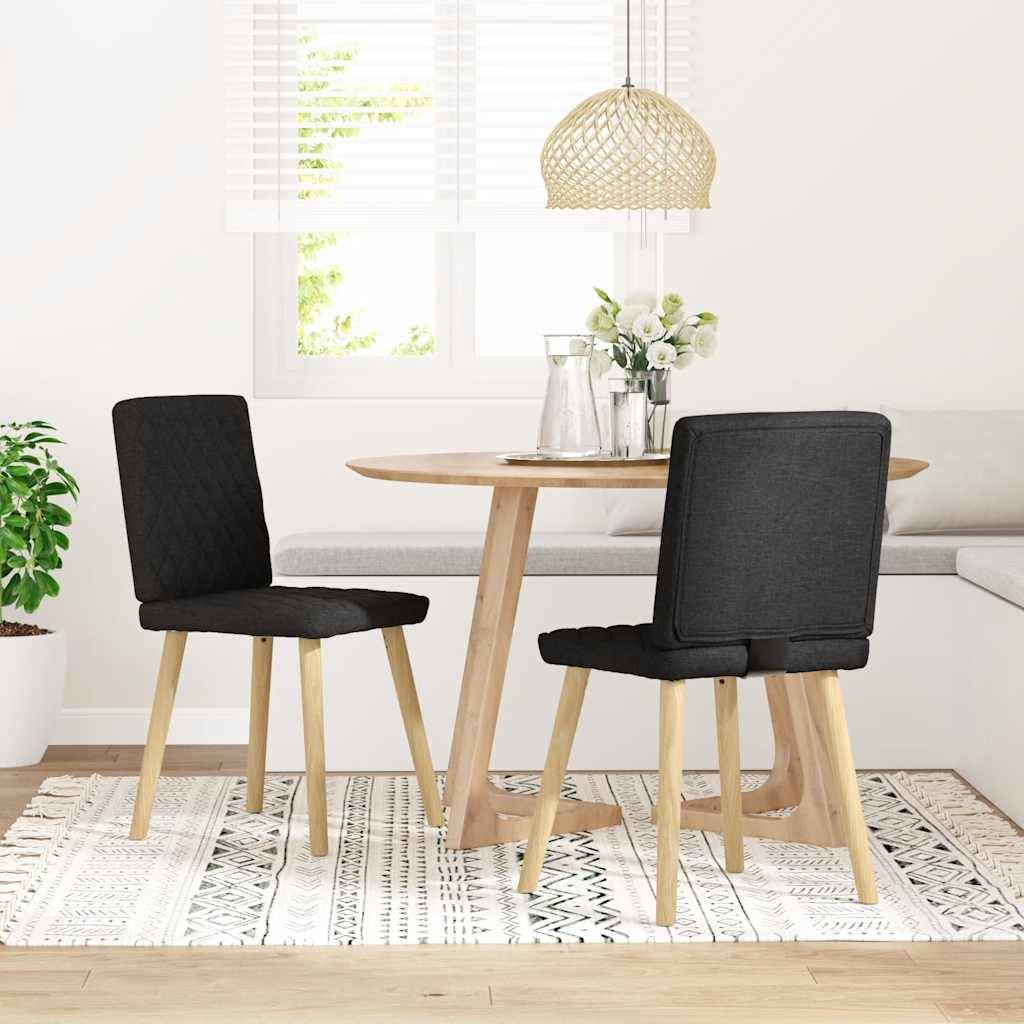 vidaXL Esszimmerstühle 2 Stk. Schwarz Stoff