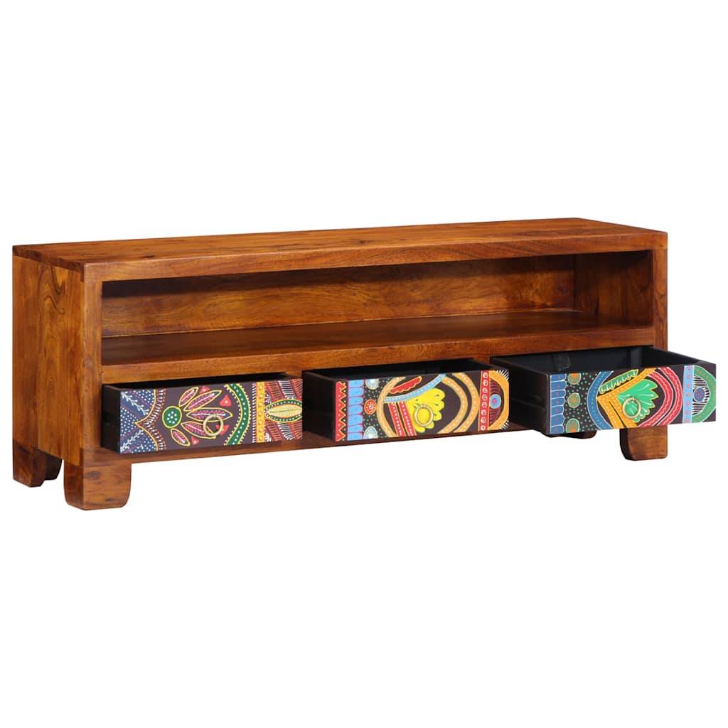 vidaXL TV-Schrank Mehrfarbig 110x30x40 cm Massivholz Akazie
