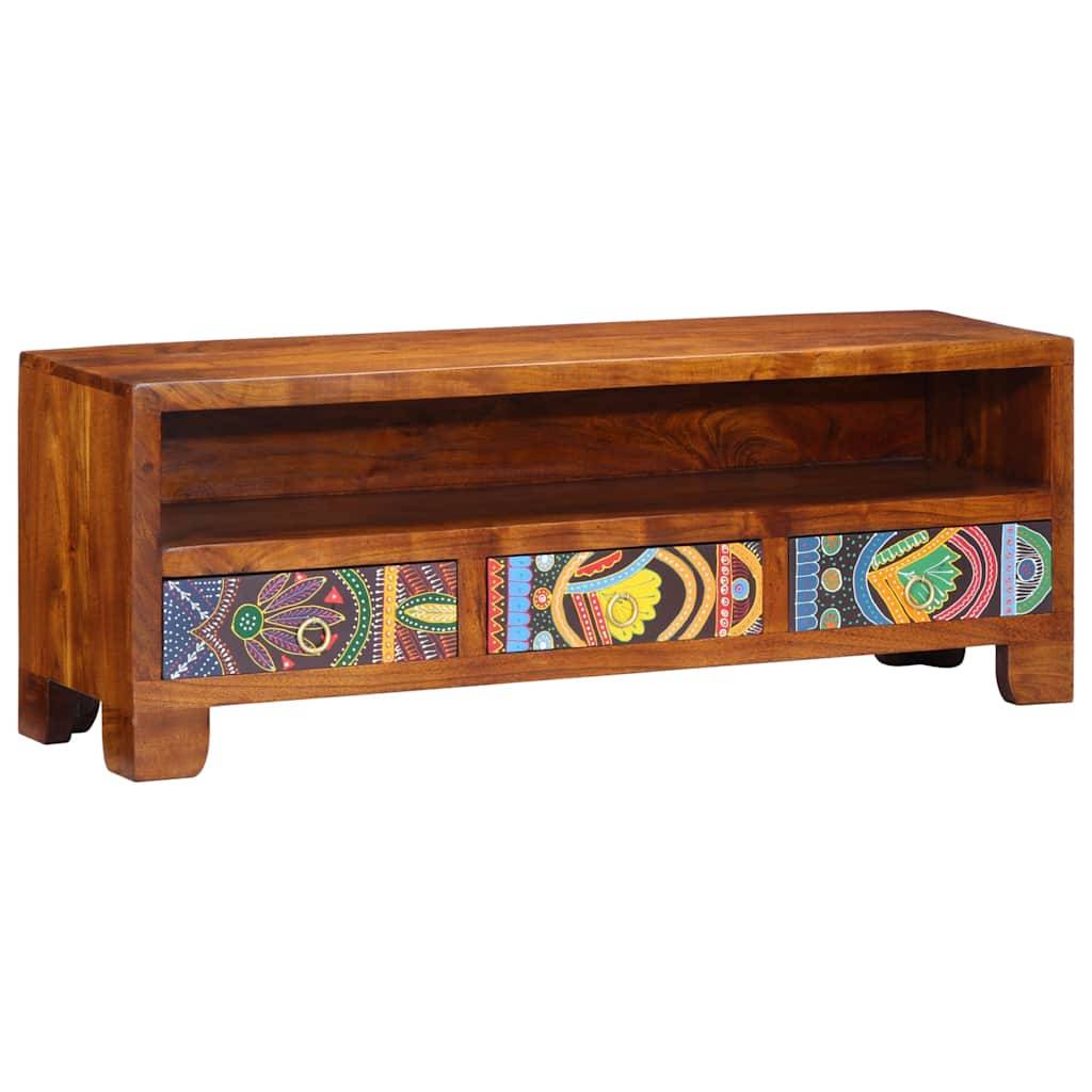 vidaXL TV-Schrank Mehrfarbig 110x30x40 cm Massivholz Akazie