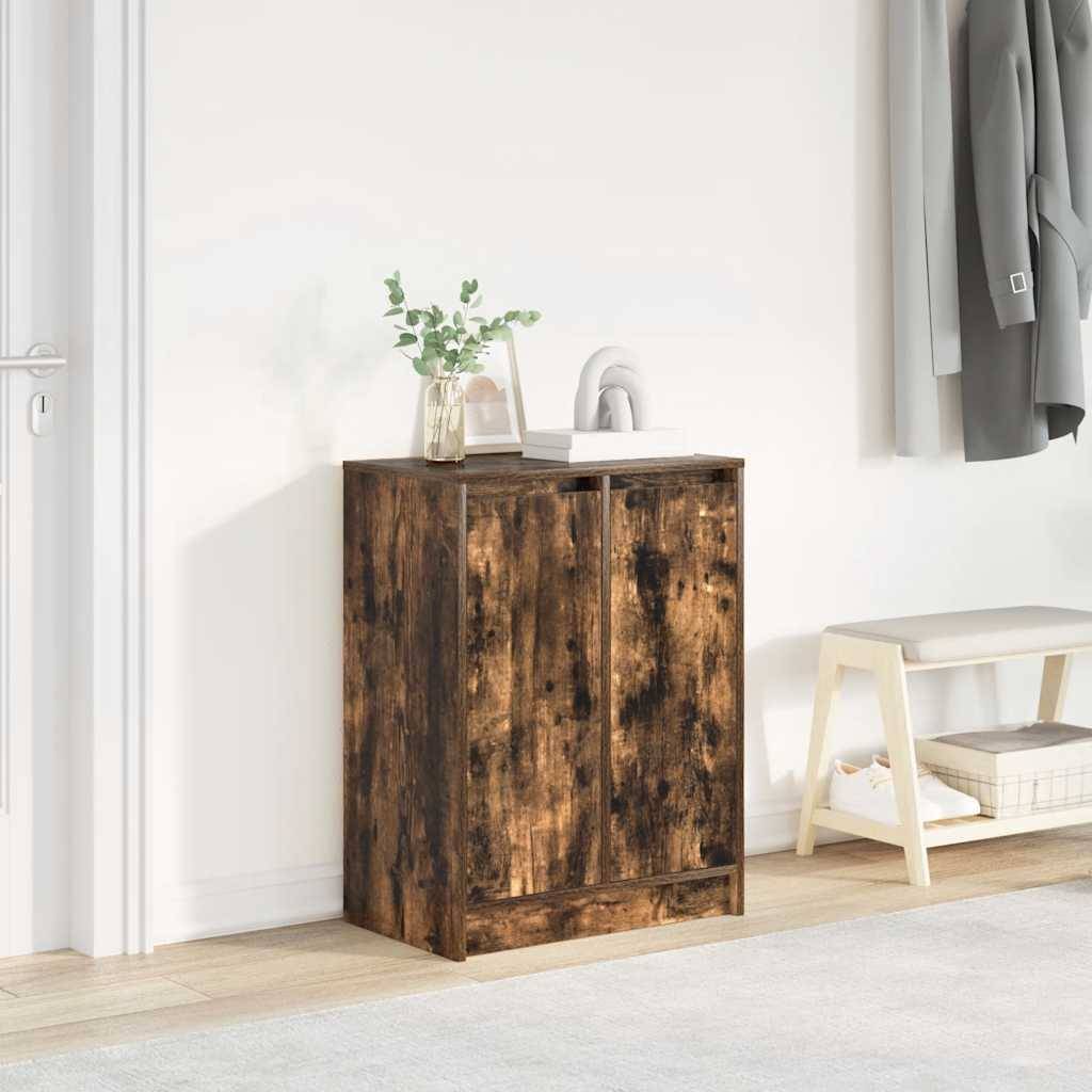 vidaXL Schuhschrank Räuchereiche 57x34x76 cm Holzwerkstoff