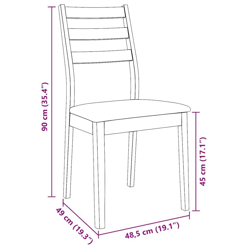 vidaXL Esszimmerstühle mit Kissen 2 Stk. Braun Massivholz Gummibaum