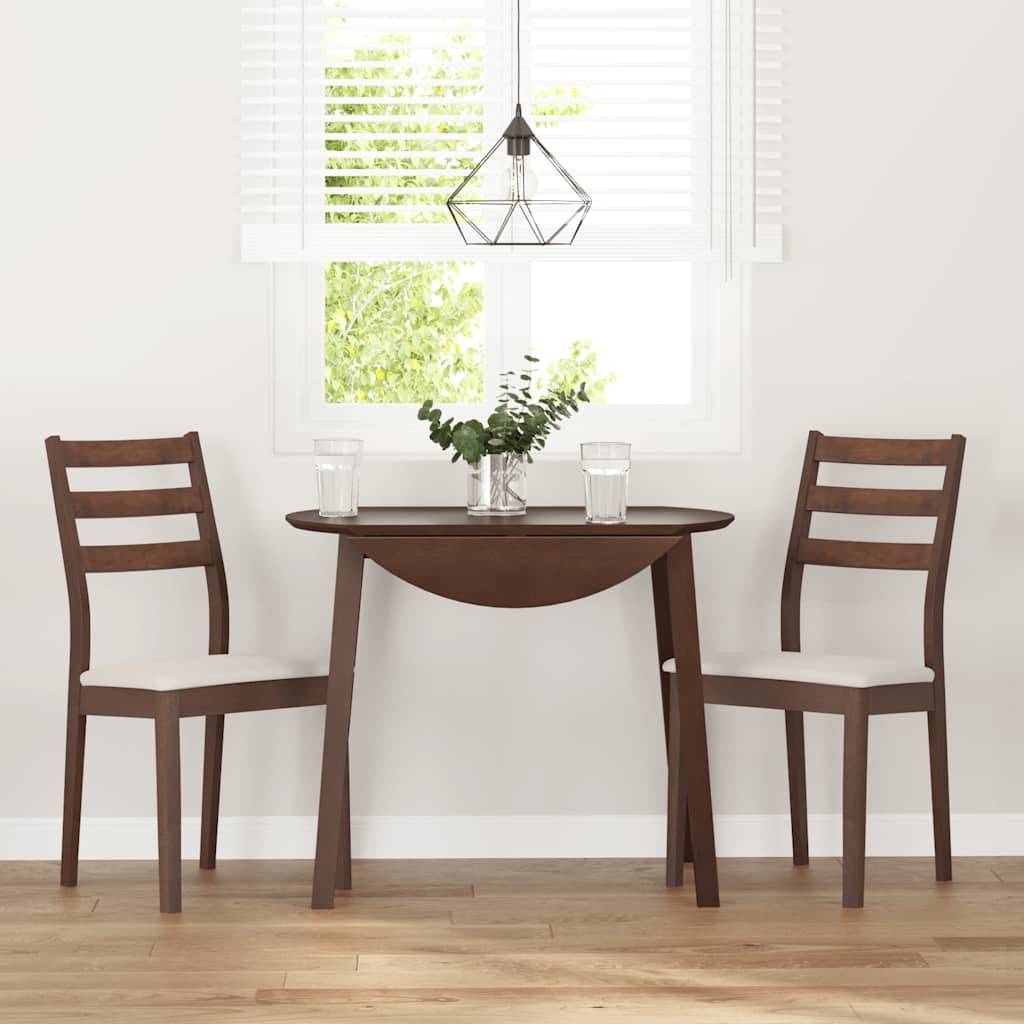 vidaXL Esszimmerstühle mit Kissen 2 Stk. Braun Massivholz Gummibaum