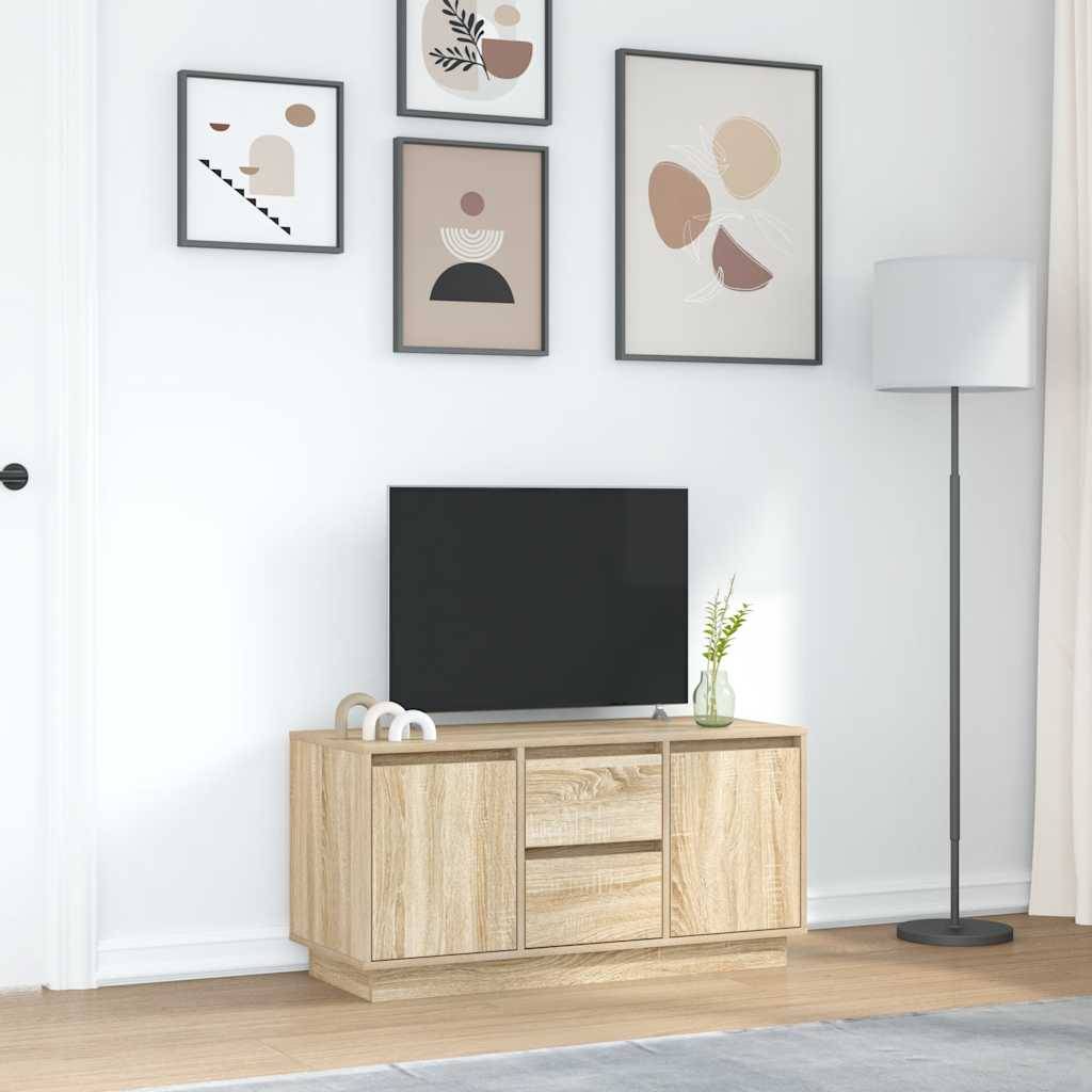 vidaXL TV-Schrank mit LED-Leuchten Sonoma-Eiche 100x41x50 cm