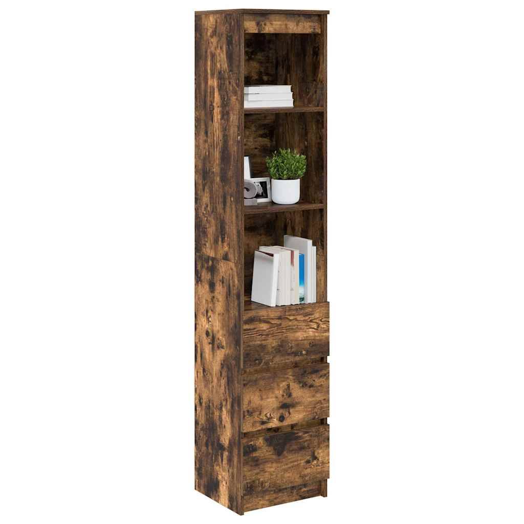vidaXL Highboard Räuchereiche 37,5x35x180 cm Holzwerkstoff