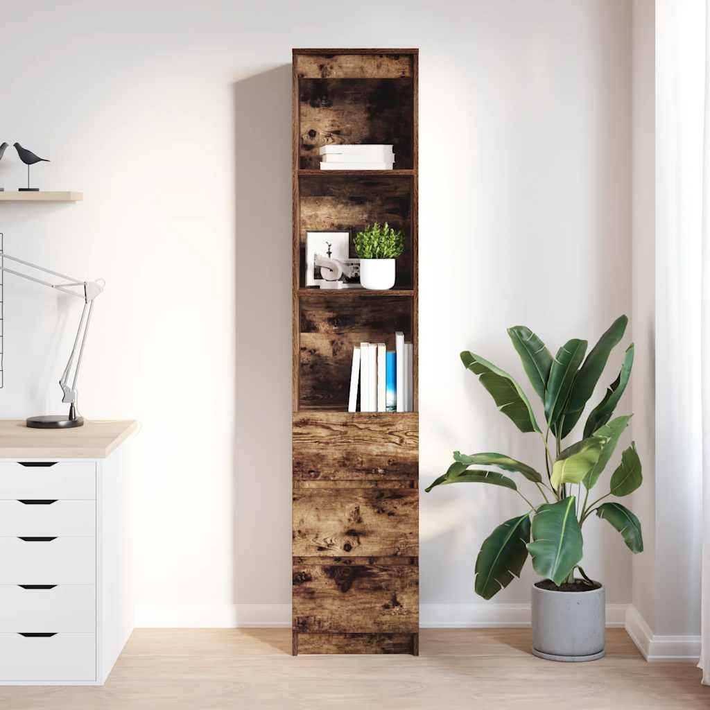 vidaXL Highboard Räuchereiche 37,5x35x180 cm Holzwerkstoff