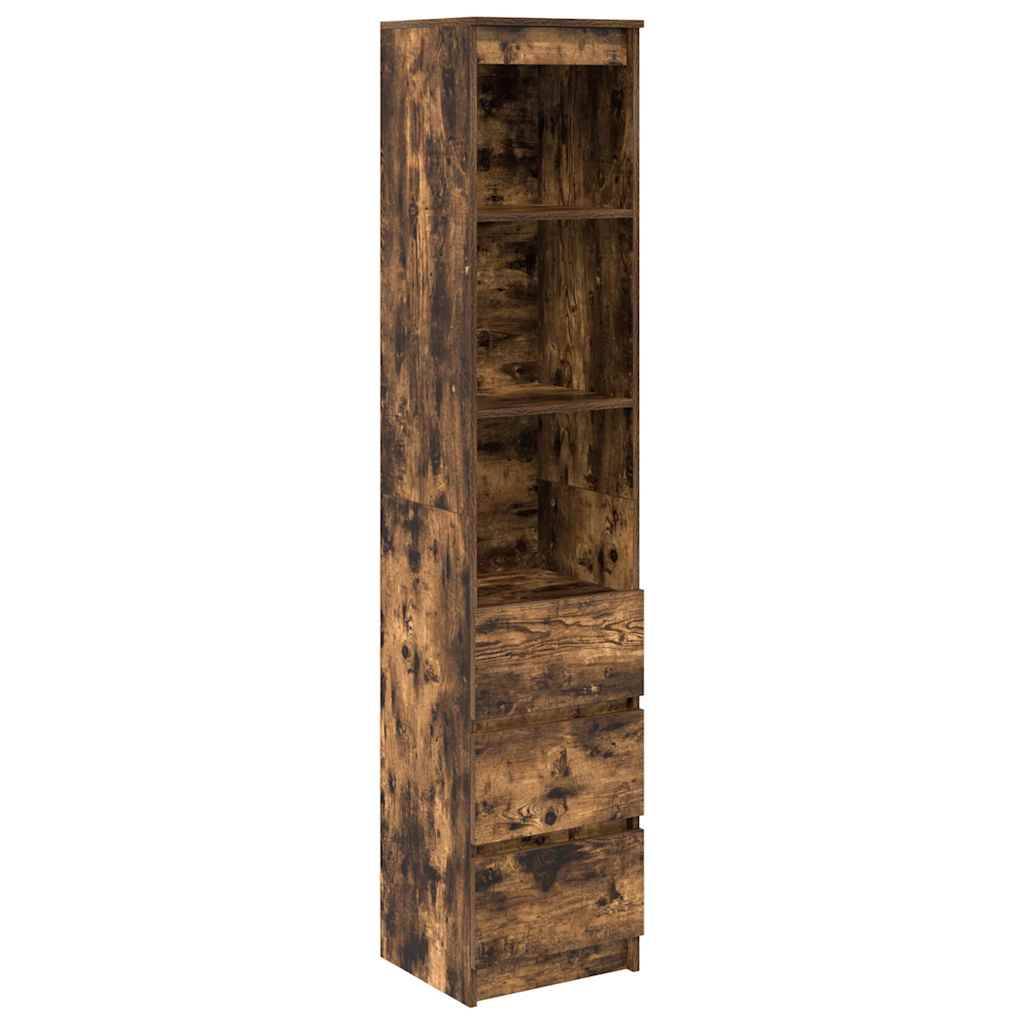 vidaXL Highboard Räuchereiche 37,5x35x180 cm Holzwerkstoff