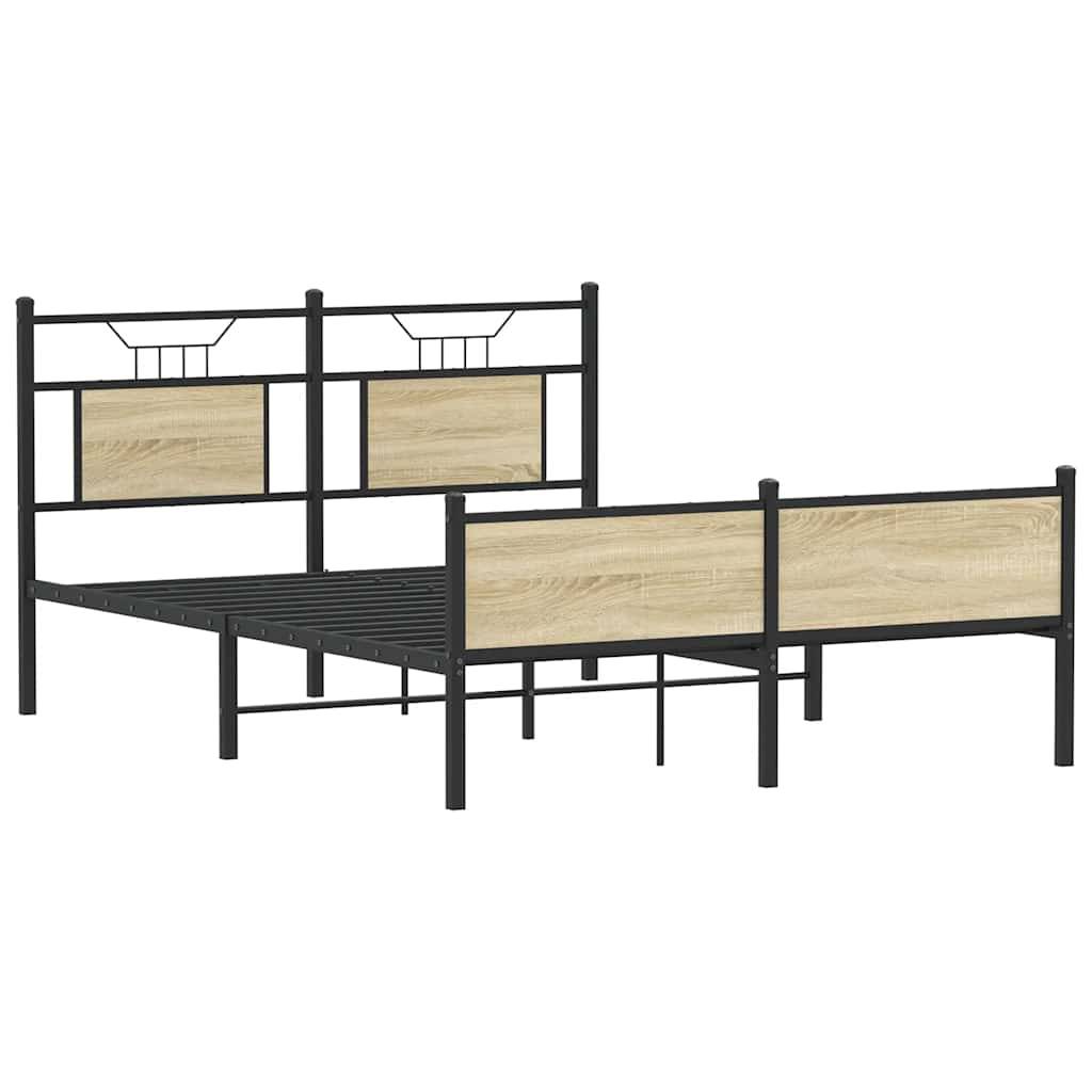 vidaXL Bettgestell ohne Matratze Sonoma-Eiche 140x200 cm Holzwerkstoff