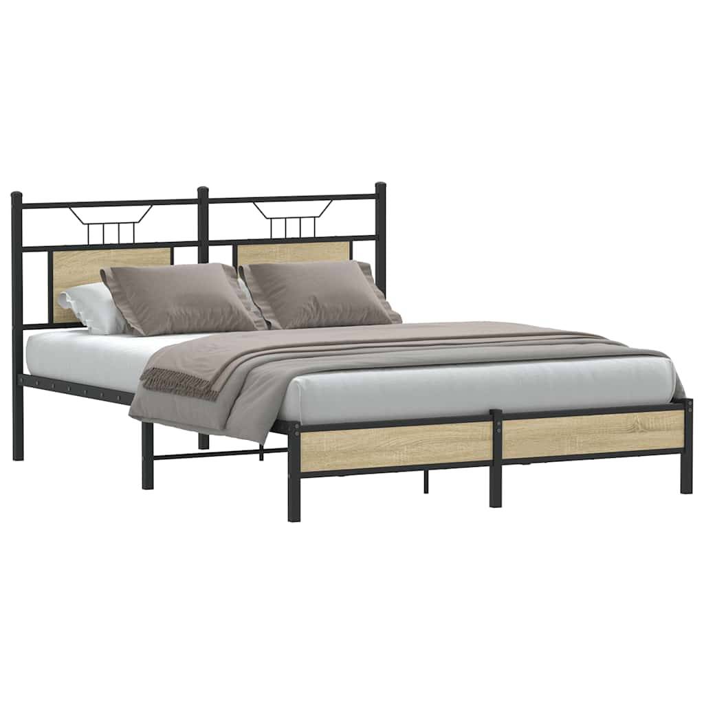 vidaXL Bettgestell ohne Matratze Sonoma-Eiche 137x190 cm Holzwerkstoff