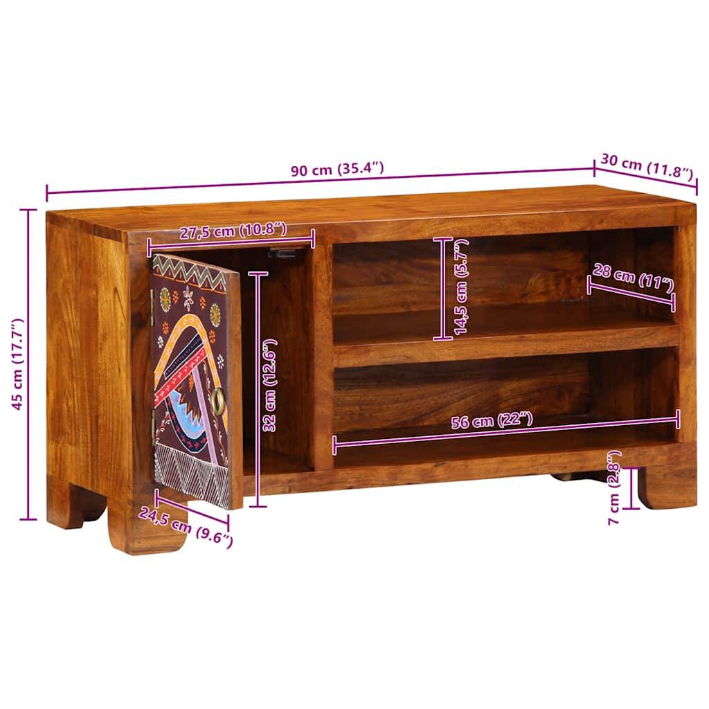 vidaXL TV-Schrank Mehrfarbig 90x30x45 cm Massivholz Akazie