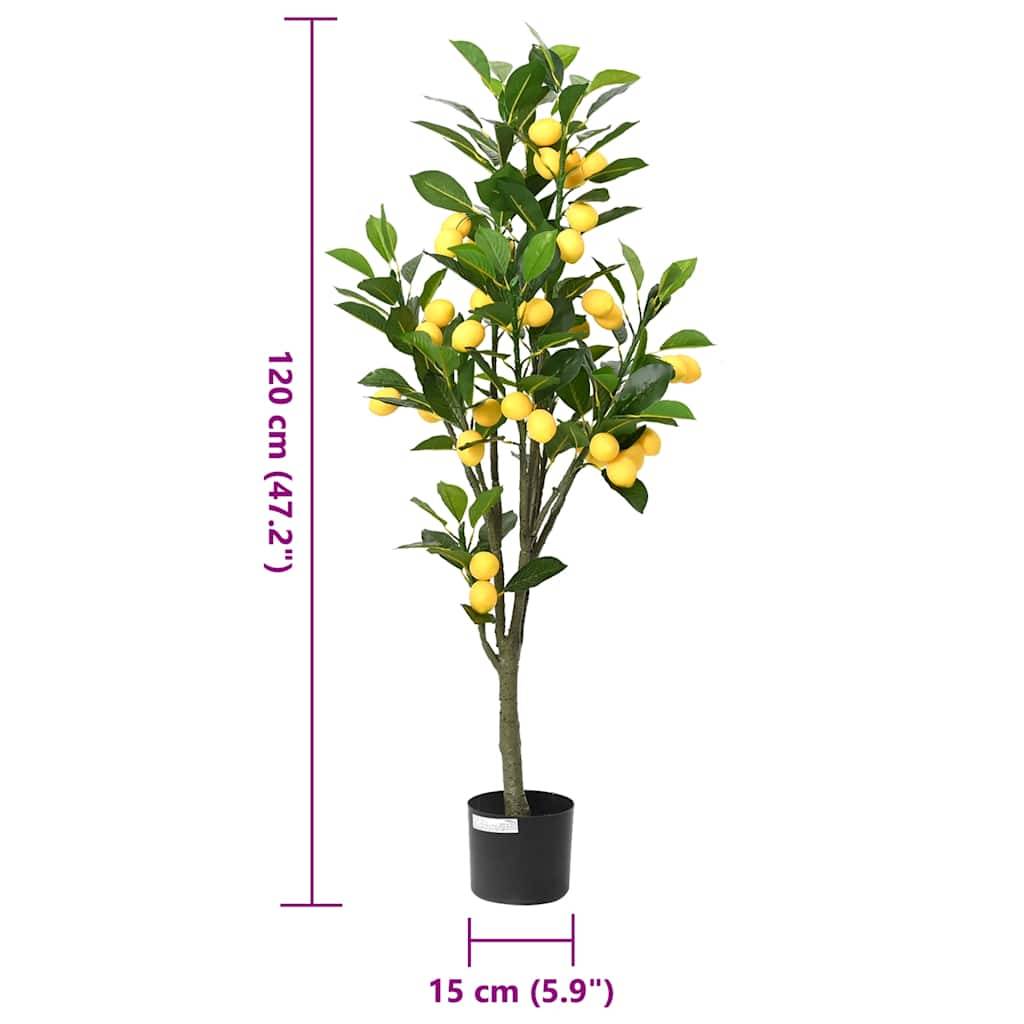 vidaXL Zitronenbaum Künstlich 136 Blätter 120 cm Grün