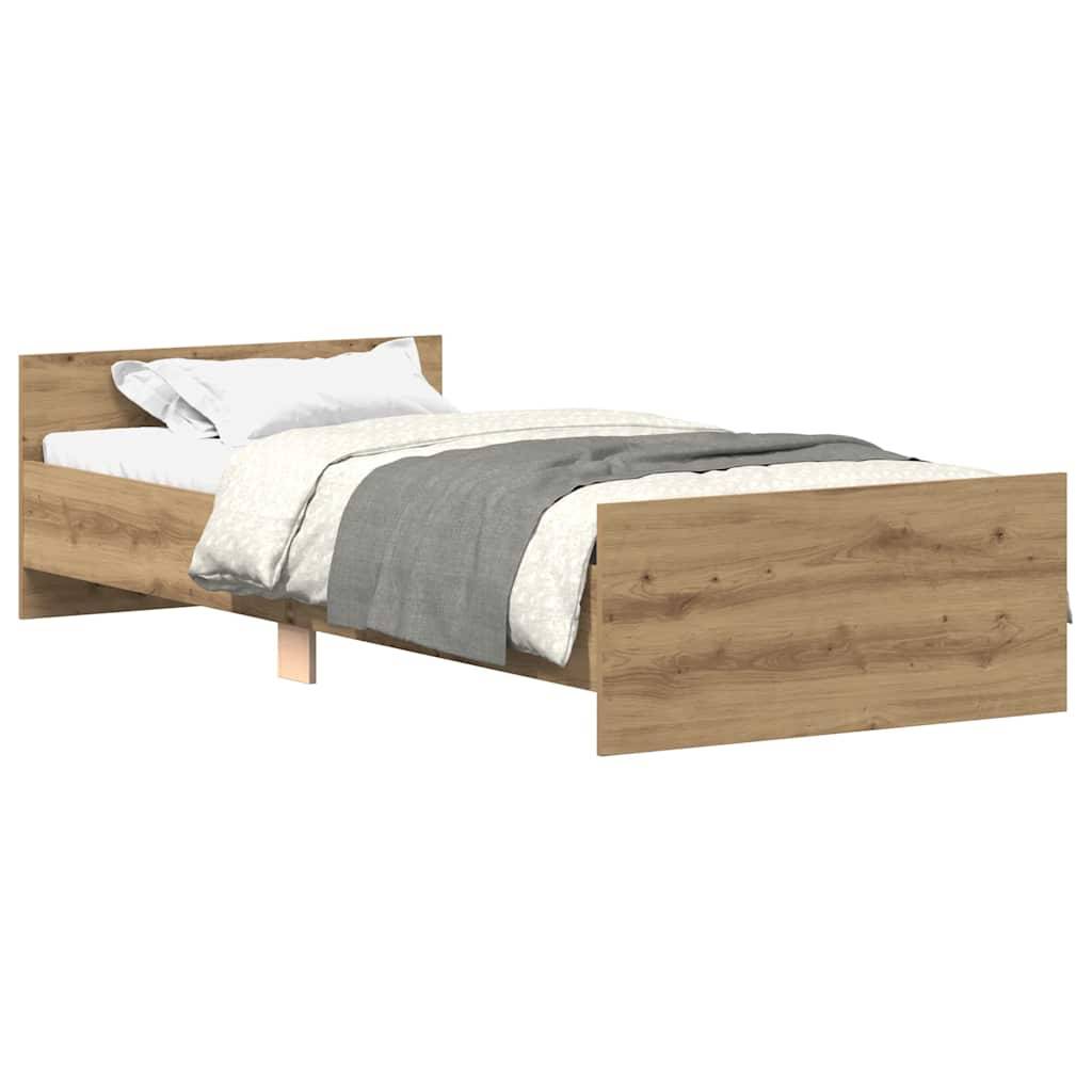 vidaXL Bettgestell ohne Matratze Artisan-Eiche 90x200cm Holzwerkstoff