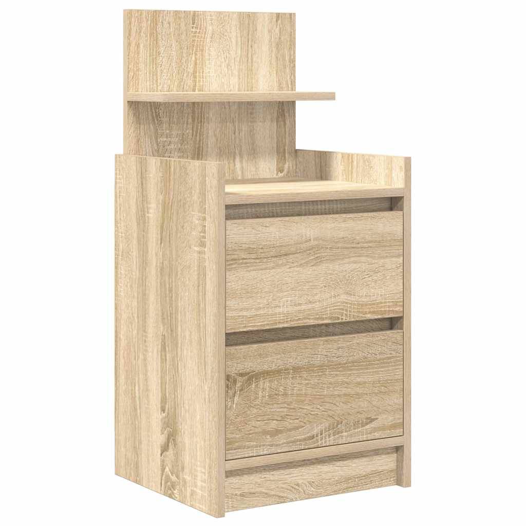 vidaXL Nachttisch mit 2 Schubladen Sonoma-Eiche 38x34x80 cm