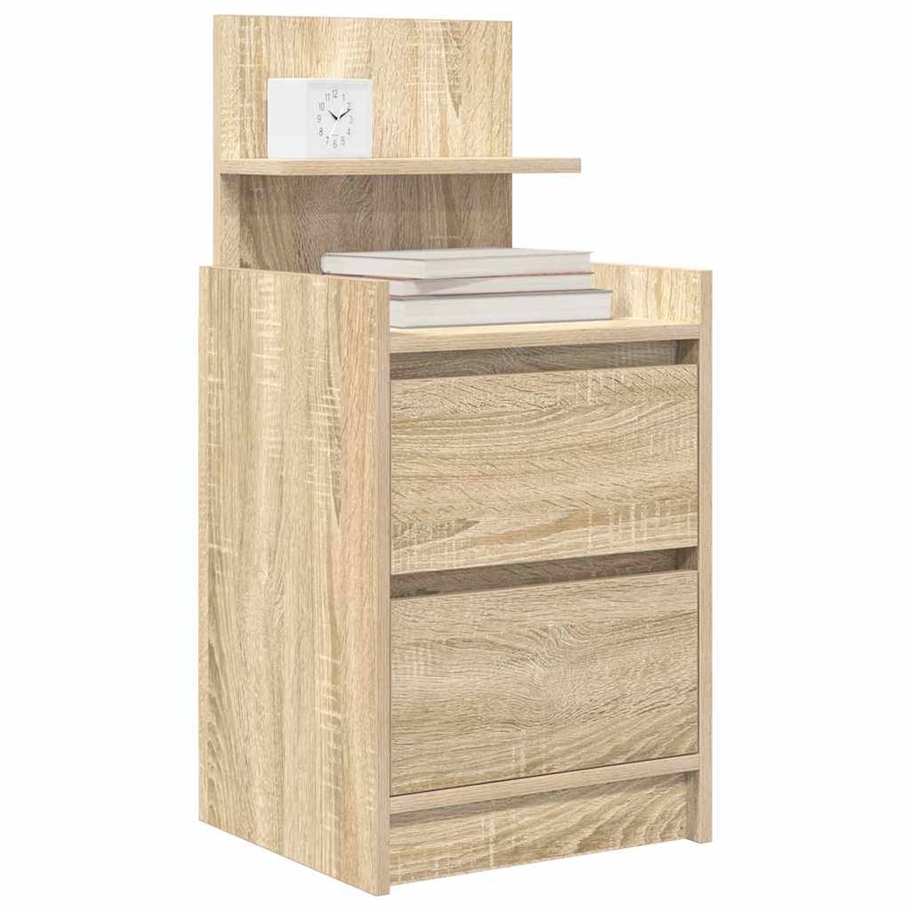 vidaXL Nachttisch mit 2 Schubladen Sonoma-Eiche 38x34x80 cm