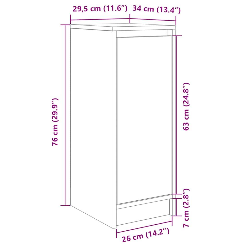 vidaXL Schuhschrank Räuchereiche 29,5x34x76 cm Holzwerkstoff