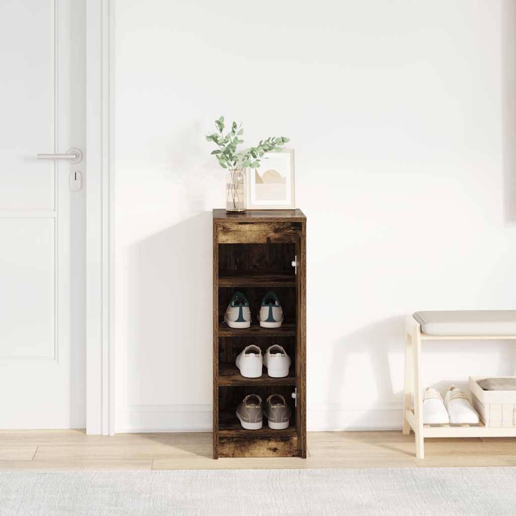 vidaXL Schuhschrank Räuchereiche 29,5x34x76 cm Holzwerkstoff