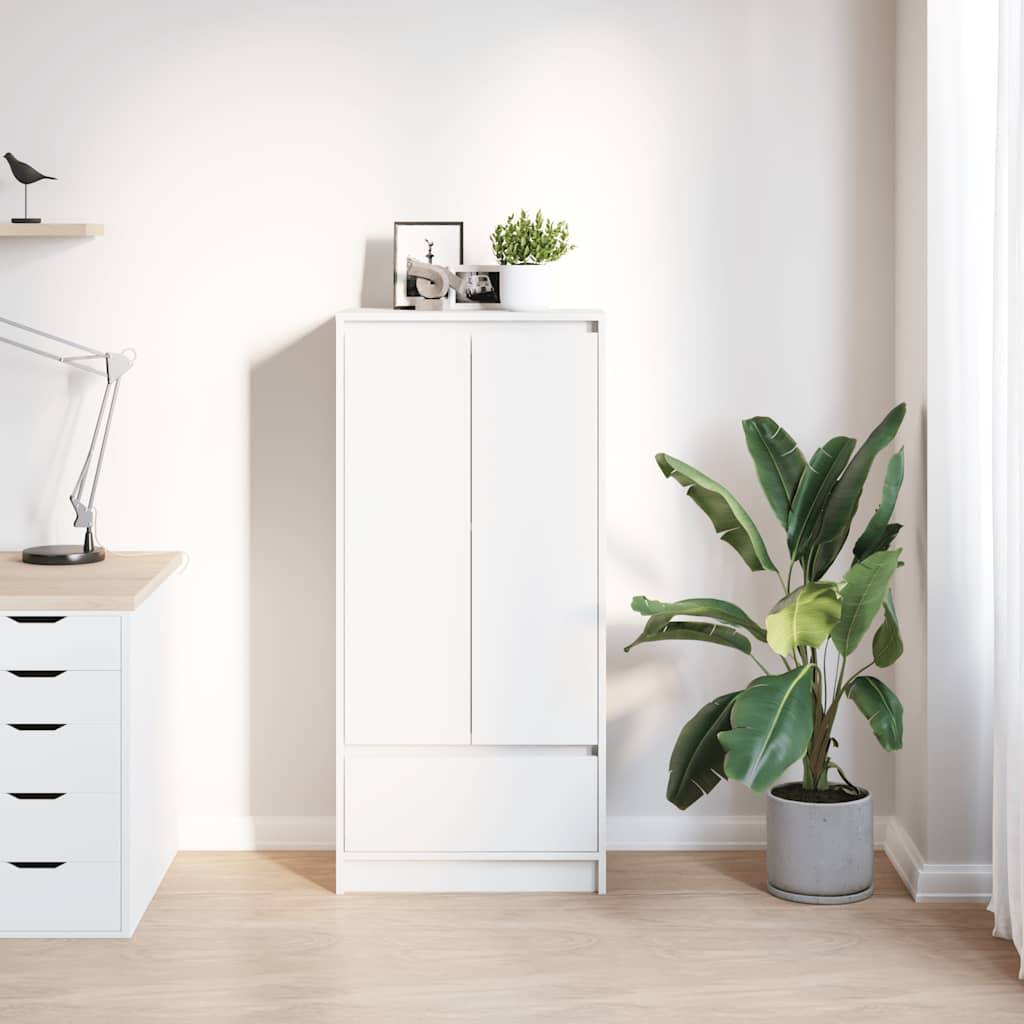 vidaXL Schrank mit Schublade Weiß 55,5x34x119,5 cm Holzwerkstoff