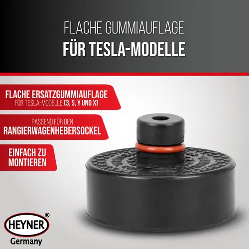 HEYNER® Gummiauflage für Wagenheber passend für TESLA 3 S Y X Rangierwagenheber Gummipuffer flach Gummi Zubehör Auflage HEYNER® Gummiauflage für Wagenheber passend für TESLA 3 S Y X Rangierwagenheber Gummipuffer flach Gummi Zubehör Auflage