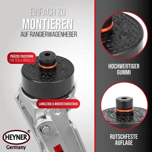 HEYNER® Gummiauflage für Wagenheber passend für TESLA 3 S Y X Rangierwagenheber Gummipuffer flach Gummi Zubehör Auflage HEYNER® Gummiauflage für Wagenheber passend für TESLA 3 S Y X Rangierwagenheber Gummipuffer flach Gummi Zubehör Auflage