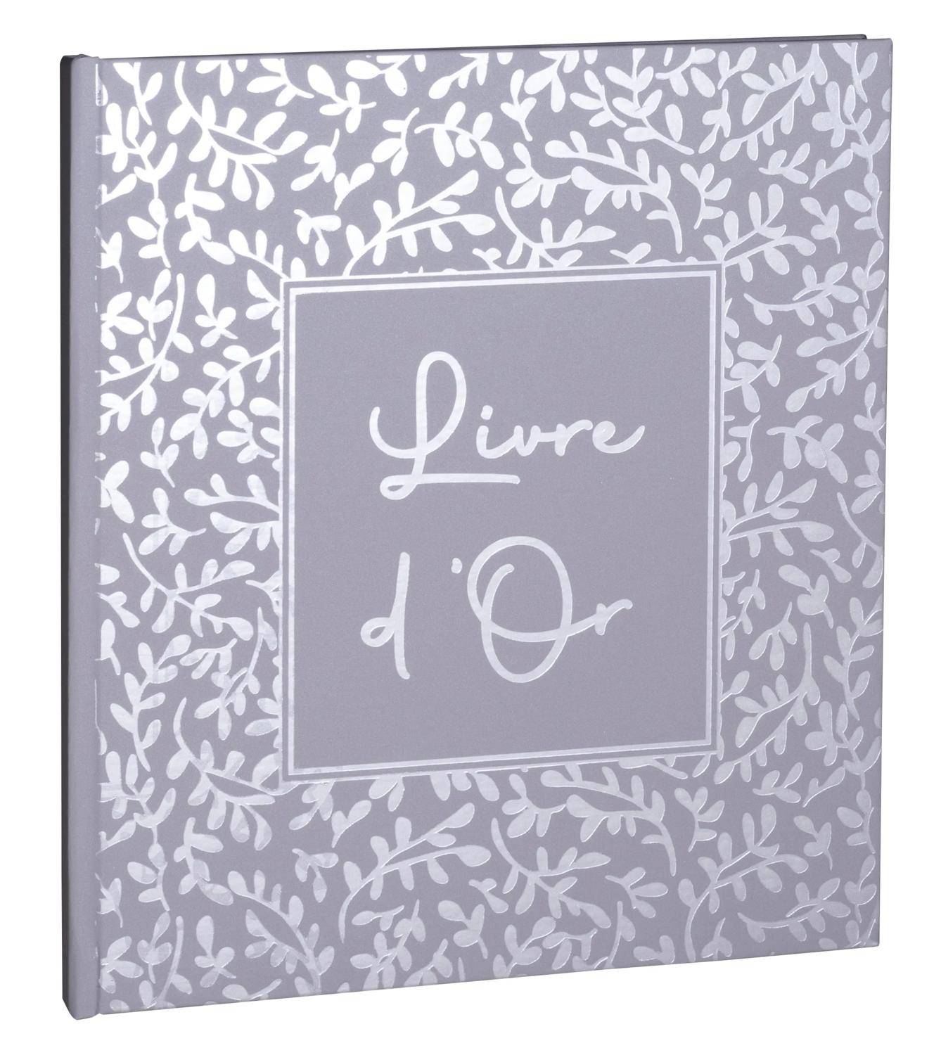 Exacompta Gästebuch 70 Bl blanko Silberschnitt 21x19cm AutentiK Blaugrau 47365E