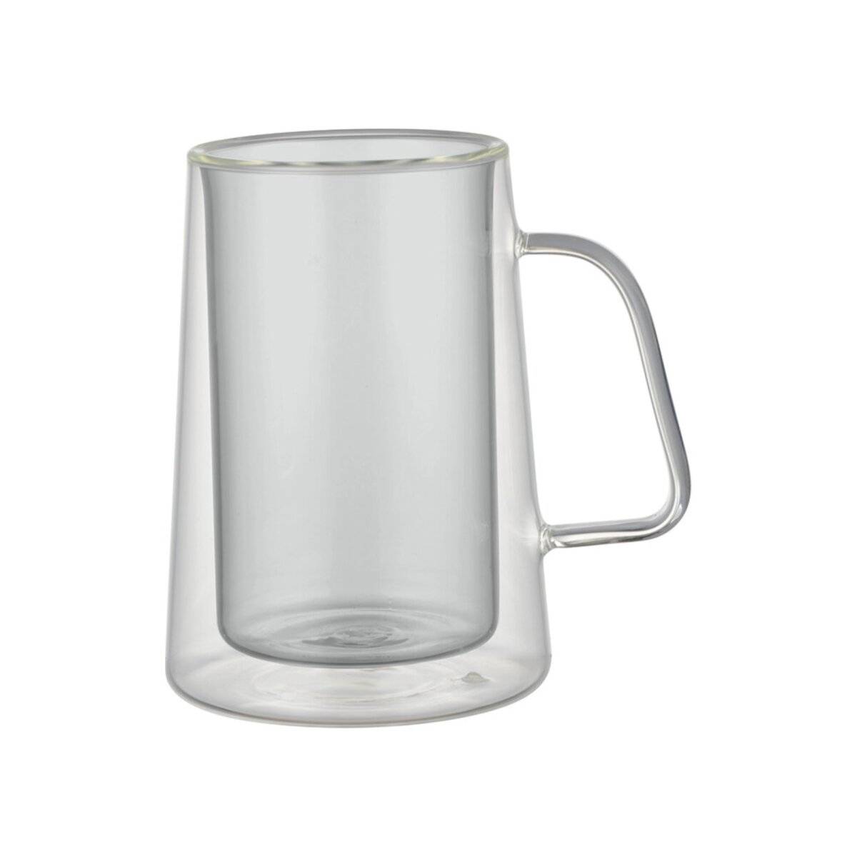 4 Tlg. Doppelwandige Kaffee- und Teegläser mit Henkel aus Glas 300ml Anthrazit
